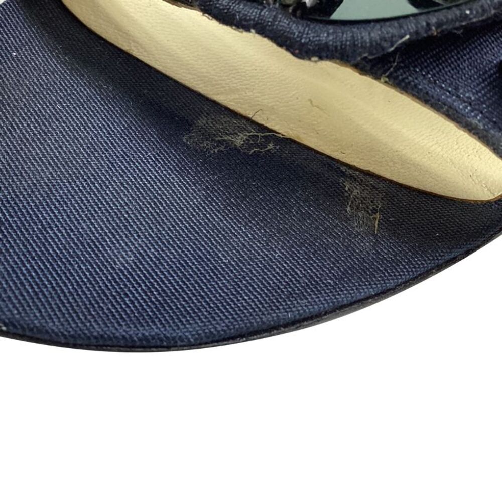 Prada Jewel-Embellished Ankle Strap Sandal Heels in Navy Blue Satin - Picture 9 of 9